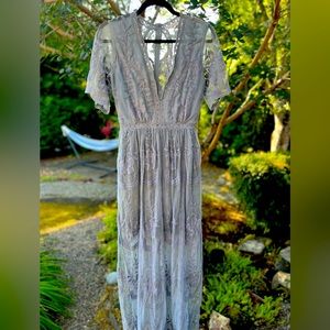 Cornflower blue lace maxi dress from Nordstrom